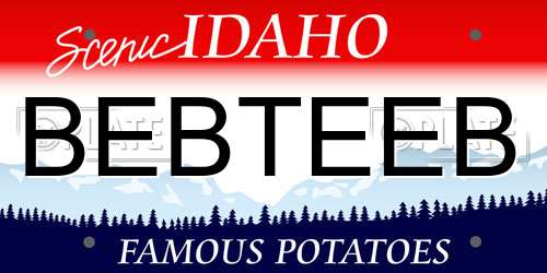 BEBTEEB Idaho License Plate