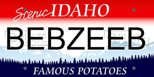 BEBZEEB Idaho License Plate