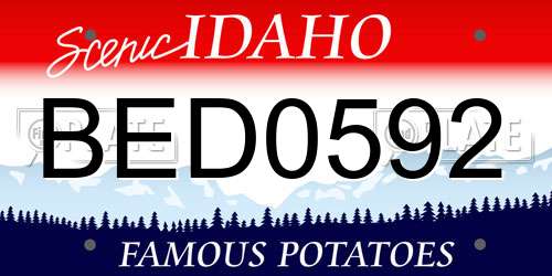 BED0592 Idaho License Plate