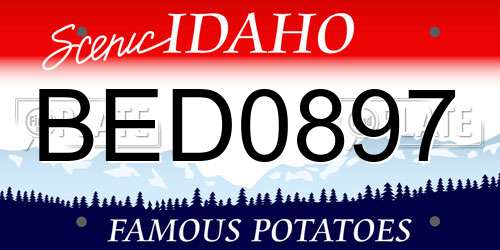 BED0897 Idaho License Plate