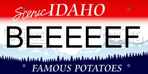 BEEEEEF Idaho License Plate