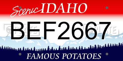 BEF2667 Idaho License Plate