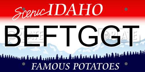 BEFTGGT Idaho License Plate