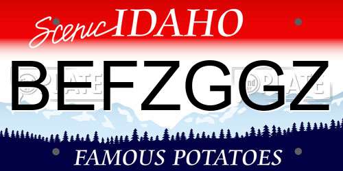 BEFZGGZ Idaho License Plate