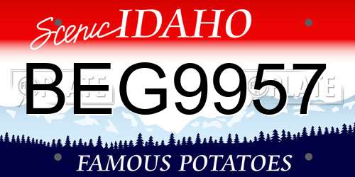 BEG9957 Idaho License Plate