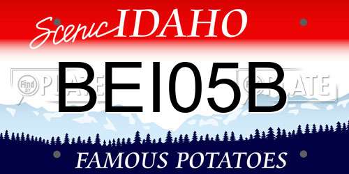 BEI05B Idaho License Plate