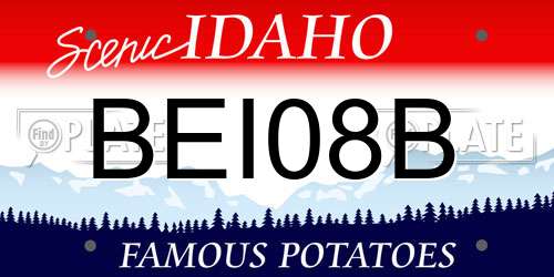 BEI08B Idaho License Plate
