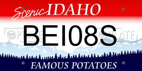 BEI08S Idaho License Plate