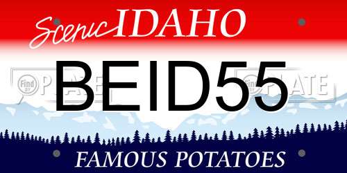 BEID55 Idaho License Plate