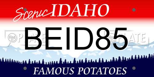 BEID85 Idaho License Plate