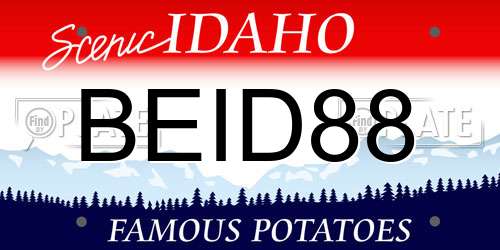 BEID88 Idaho License Plate