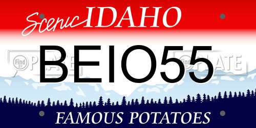 BEIO55 Idaho License Plate