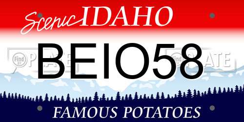 BEIO58 Idaho License Plate