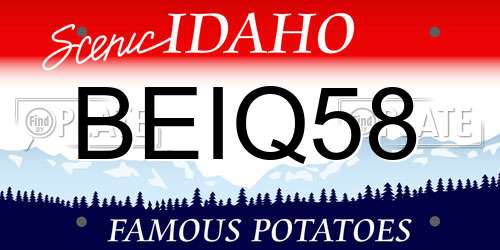 BEIQ58 Idaho License Plate