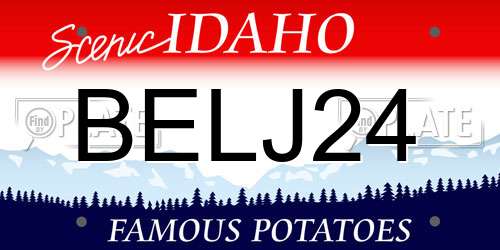 BELJ24 Idaho License Plate