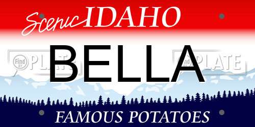 BELLA Idaho License Plate