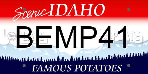 BEMP41 Idaho License Plate