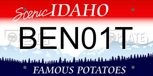 BEN01T Idaho License Plate