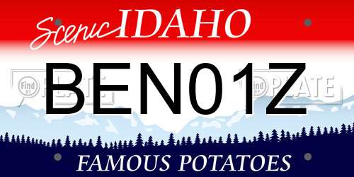 BEN01Z Idaho License Plate
