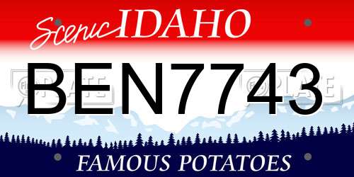 BEN7743 Idaho License Plate