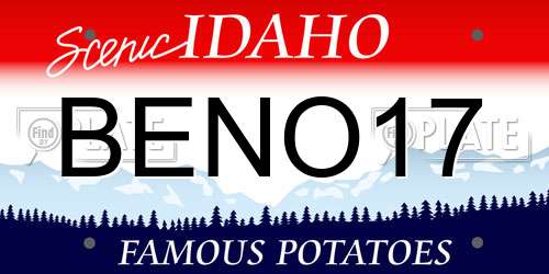 BENO17 Idaho License Plate