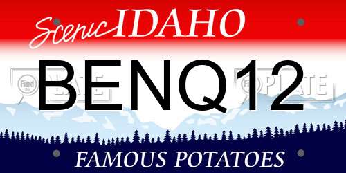 BENQ12 Idaho License Plate