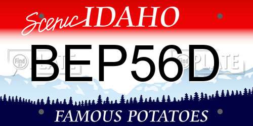 BEP56D Idaho License Plate