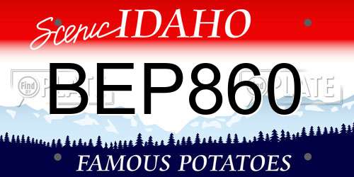 BEP860 Idaho License Plate