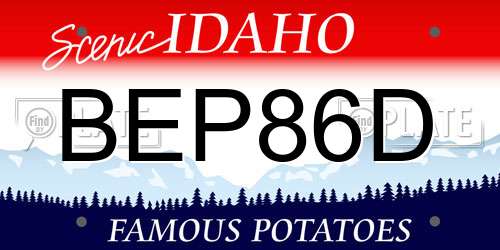 BEP86D Idaho License Plate
