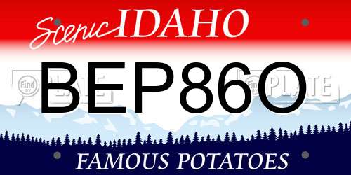 BEP86O Idaho License Plate