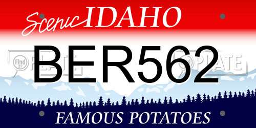 BER562 Idaho License Plate