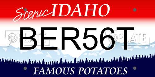 BER56T Idaho License Plate