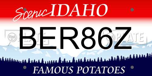 BER86Z Idaho License Plate