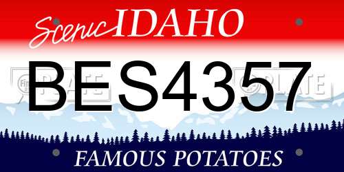 BES4357 Idaho License Plate