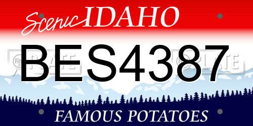 BES4387 Idaho License Plate