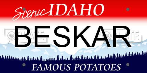 BESKAR Idaho License Plate