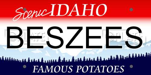 BESZEES Idaho License Plate