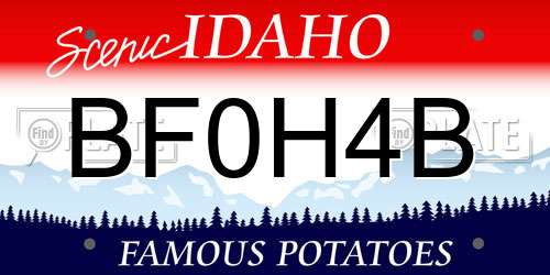 BF0H4B Idaho License Plate