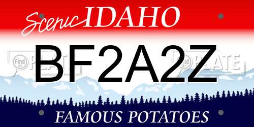 BF2A2Z Idaho License Plate