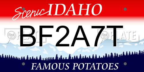 BF2A7T Idaho License Plate