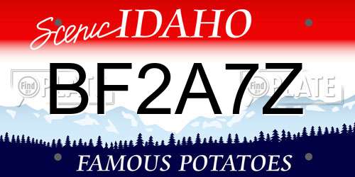 BF2A7Z Idaho License Plate