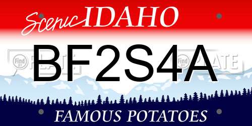 BF2S4A Idaho License Plate