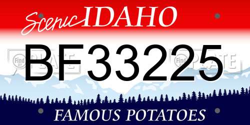 BF33225 Idaho License Plate