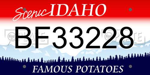 BF33228 Idaho License Plate
