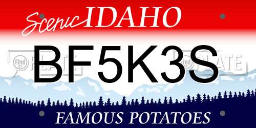 BF5K3S Idaho License Plate