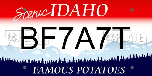BF7A7T Idaho License Plate