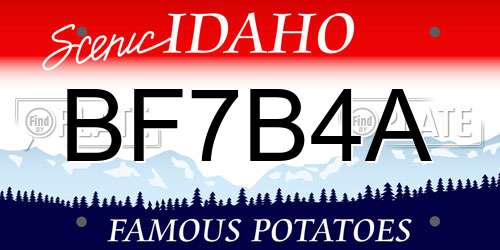 BF7B4A Idaho License Plate