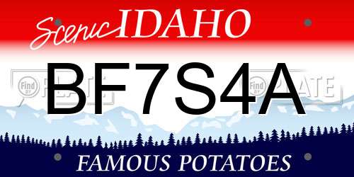 BF7S4A Idaho License Plate