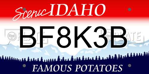 BF8K3B Idaho License Plate