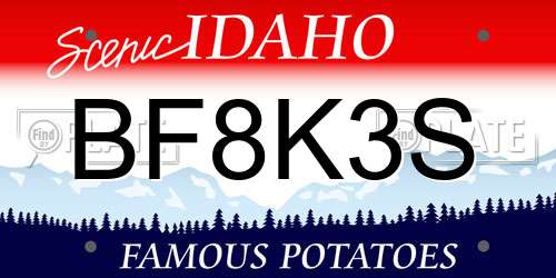 BF8K3S Idaho License Plate